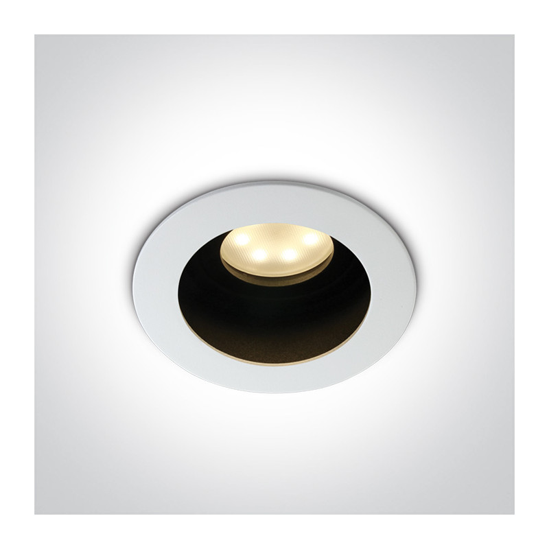 11105TA/W biały wpust z wkłądanym pierścieniem i oprawką GU10 MR16 dark light