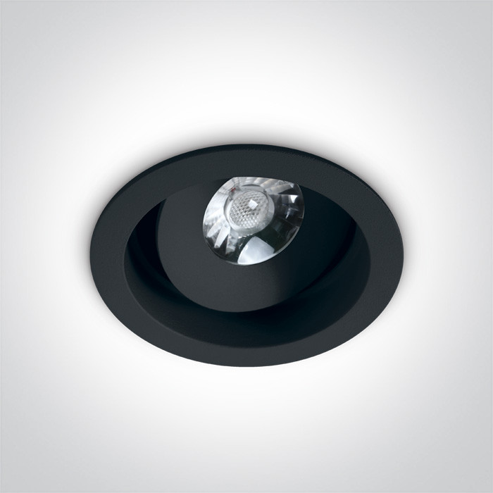 11107DA/B/W czarny wpust COB LED 3000K 7W dark light zasilacz 500mA w zestawie