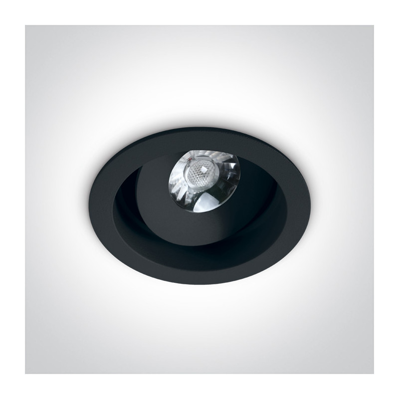 11107DA/B/W czarny wpust COB LED 3000K 7W dark light zasilacz 500mA w zestawie