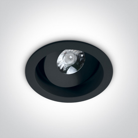 11107DA/B/W czarny wpust COB LED 3000K 7W dark light zasilacz 500mA w zestawie