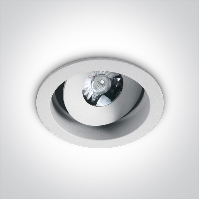 11107DA/W/W biały wpust COB LED 3000K 7W dark light zasilacz 500mA w zestawie