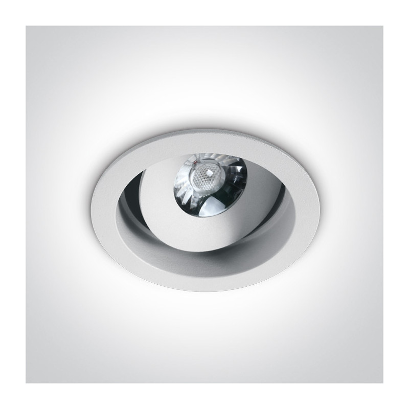 11107DA/W/W biały wpust COB LED 3000K 7W dark light zasilacz 500mA w zestawie