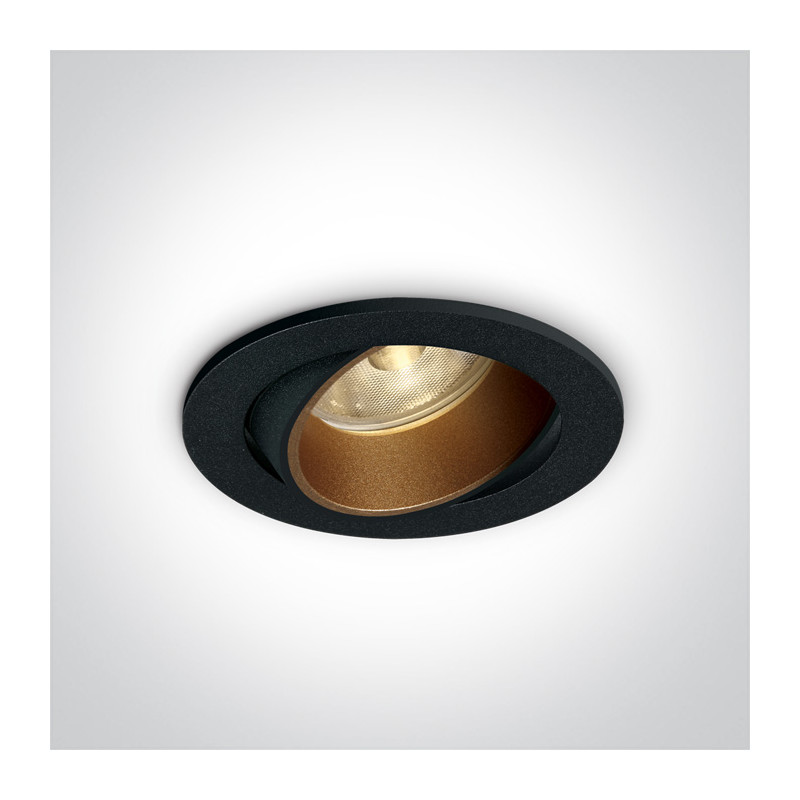 11107K/B/W czarny wpust z wymiennymi pierścieniami (zamówić osobno) COB LED 3000K 7W wymagany zasilacz 700mA