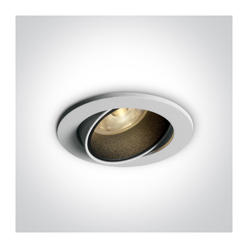 11107K/W/W biały wpust z wymiennymi pierścieniami (zamówić osobno) COB LED 3000K 7W wymagany zasilacz 700mA