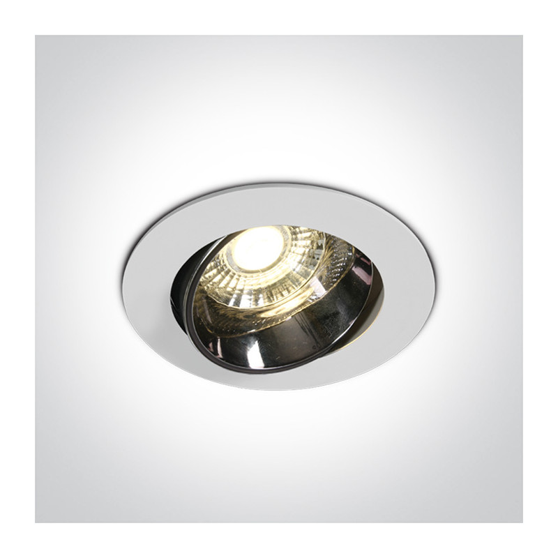 11110E/W/W biały wpust z odbłyśnikiem ciemny chrom COB LED 3000K 10W nieściemnialny zasilacz LED w zestawie