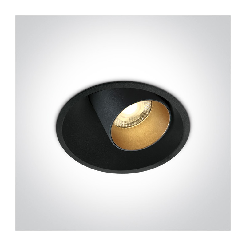 11111C/B/W czarny wpust COB LED 3000K 11W zasilacz 250mA w zestawie