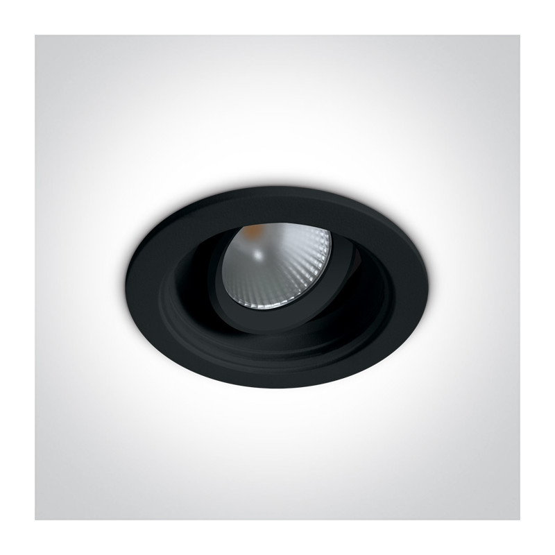 11112H/B/W czarny wpust z wymiennymi pierścieniami (zamówić osobno) COB LED 3000K 12W zasilacz 300mA w komplecie