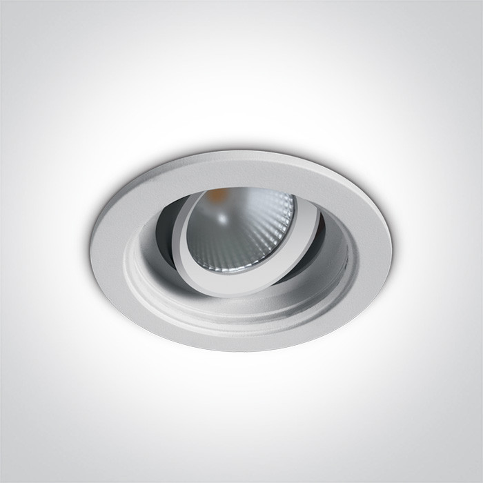 11112H/W/W biały wpust  z wymiennymi pierścieniami (zamówić osobno) COB LED 3000K 12W zasilacz 300mA w komplecie