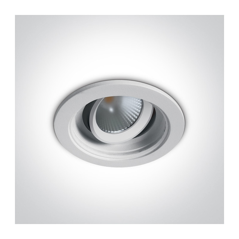 11112H/W/W biały wpust  z wymiennymi pierścieniami (zamówić osobno) COB LED 3000K 12W zasilacz 300mA w komplecie