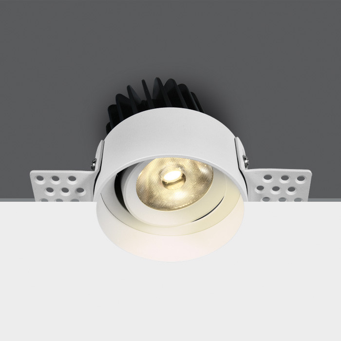 11112T/W/W biały regulowany wpust COB LED 12W 3000K trimless dark light wymagany zasilacz LED 700mA o stałym napięciu
