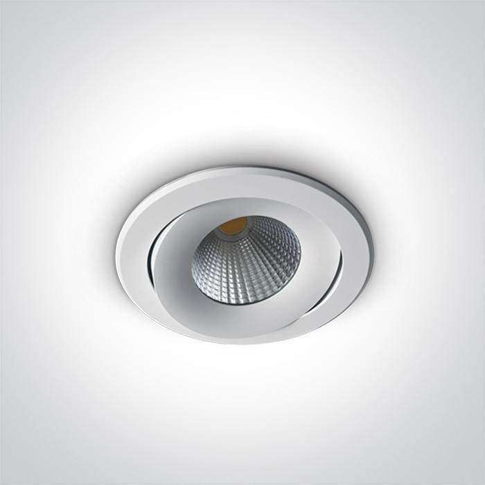 11115C/W/C biała wpuszczana oprawa typu downlight COB LED 4000K 15W nieściemnialny zasilacz LED w zestawie