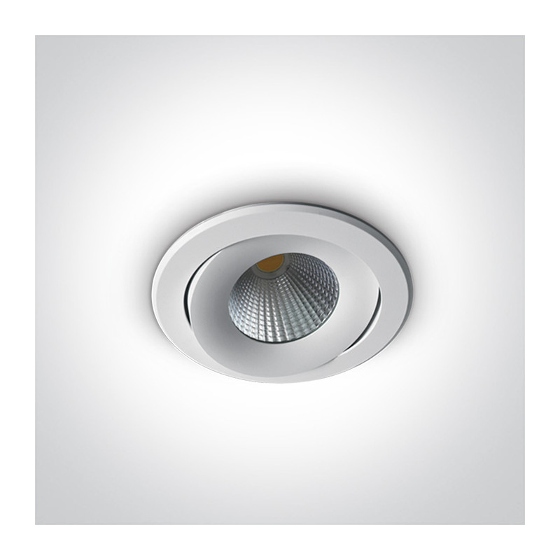 11115C/W/C biała wpuszczana oprawa typu downlight COB LED 4000K 15W nieściemnialny zasilacz LED w zestawie