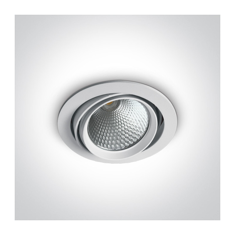 11120B/W/C biały elastyczny downlight COB LED 4000K 20W nieściemnialny zasilacz LED w zestawie