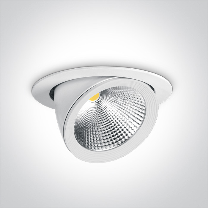 11125F/W/C biały elastyczny downlight COB LED 4000K 25W nieściemnialny zasilacz LED w zestawie