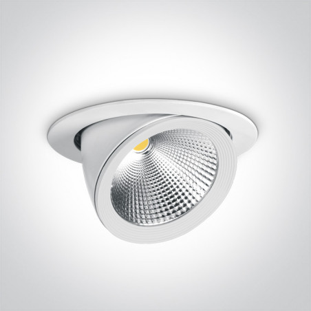 11125F/W/C biały elastyczny downlight COB LED 4000K 25W nieściemnialny zasilacz LED w zestawie