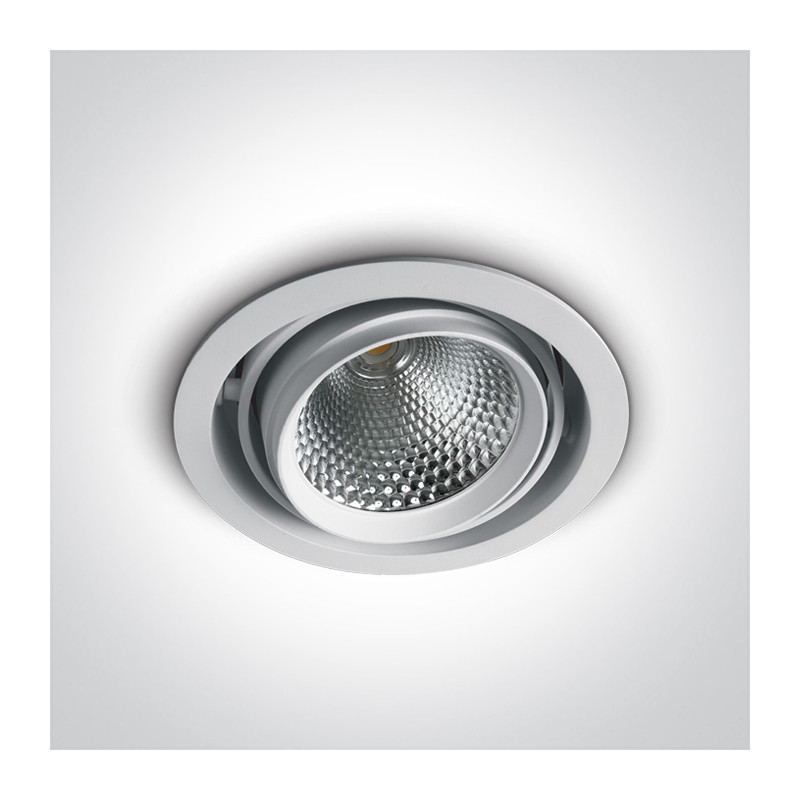 11140B/W/C biały elastyczny downlight COB LED 4000K 40W nieściemnialny zasilacz LED w zestawie