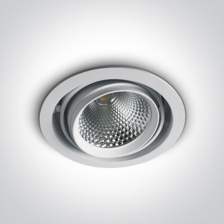 11140B/W/C biały elastyczny downlight COB LED 4000K 40W nieściemnialny zasilacz LED w zestawie