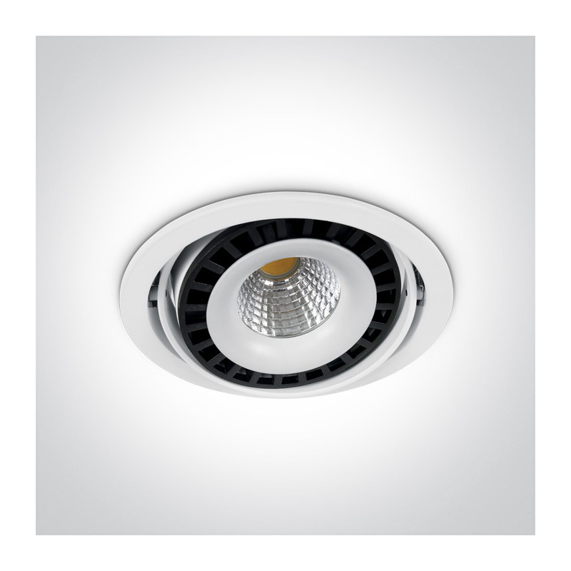 11150A/W/C biała wpuszczana oprawa typu downlight COB LED 4000K 50W nieściemnialny zasilacz LED w zestawie