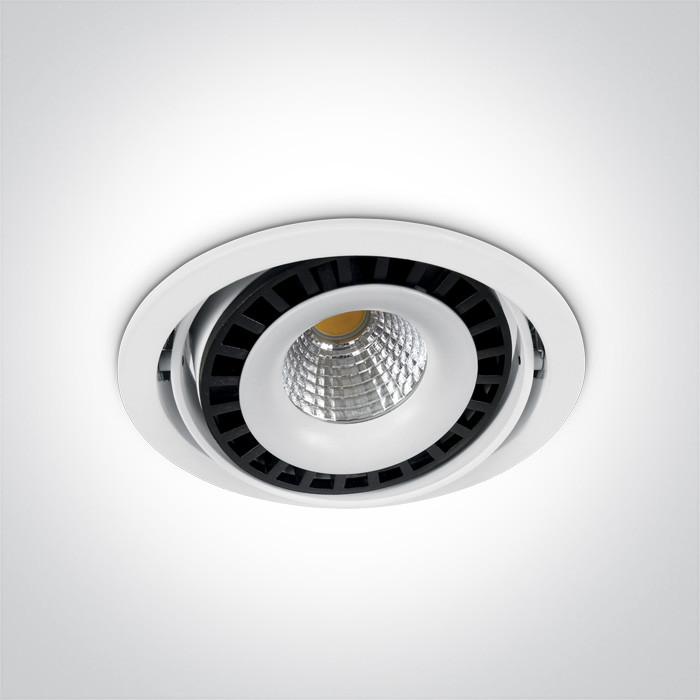 11150A/W/W biała wpuszczana oprawa typu downlight COB LED 3000K 50W nieściemnialny zasilacz LED w zestawie