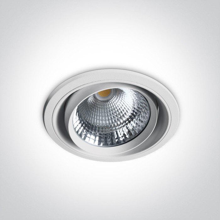 11150B/W/C biały elastyczny downlight COB LED 4000K 50W nieściemnialny zasilacz LED w zestawie