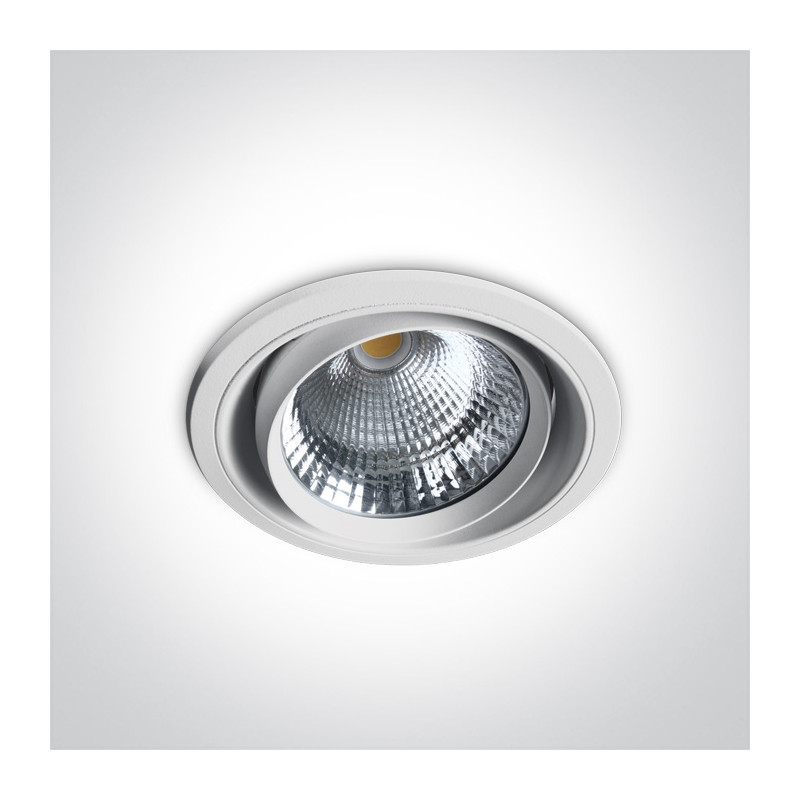 11150B/W/C biały elastyczny downlight COB LED 4000K 50W nieściemnialny zasilacz LED w zestawie