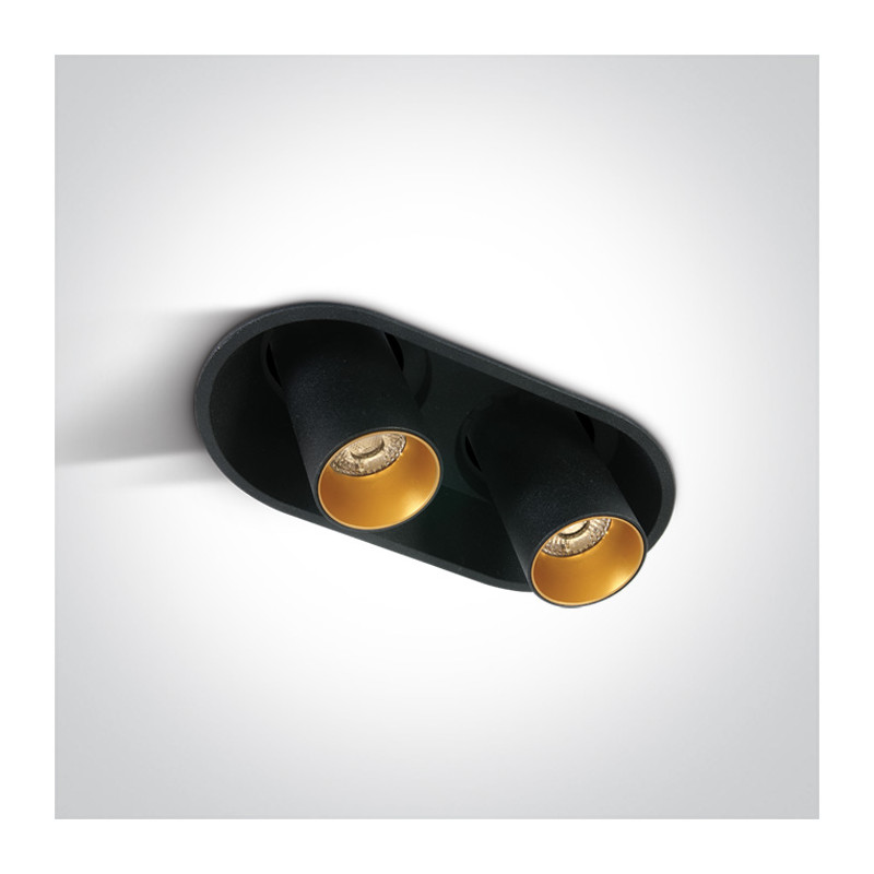 11207C/B/W czarny wpust COB LED 3000K 2x7W wymagany zasilacz o stałym napięciu 700mA