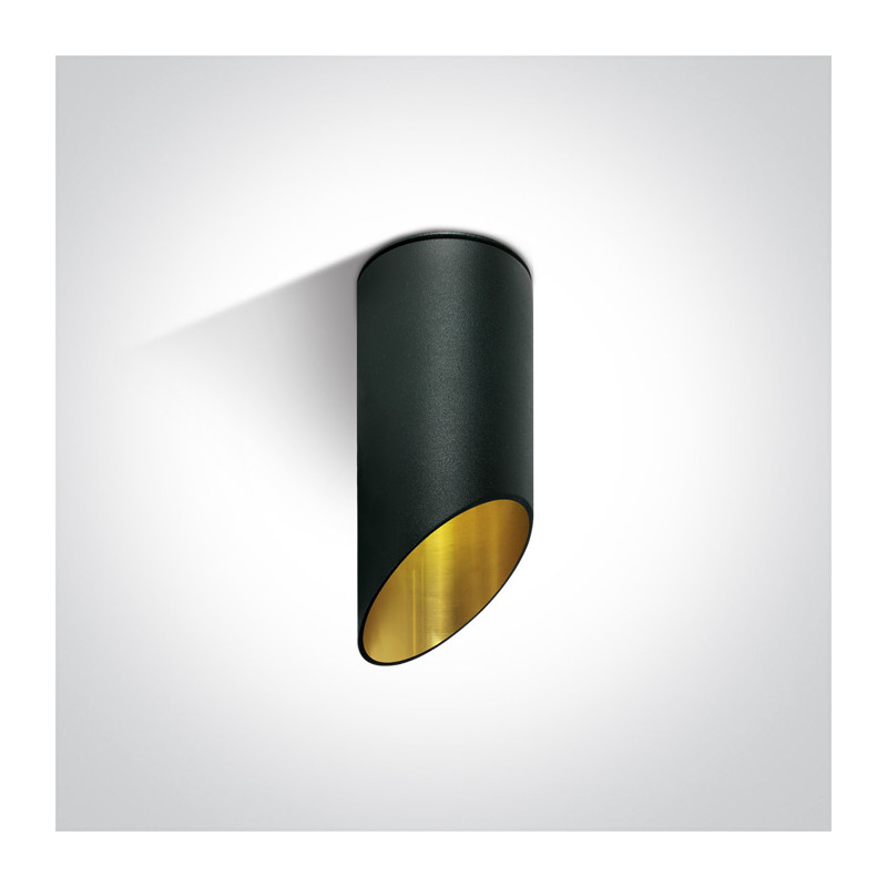 12105E1/B/GL czarna oprawa sufitowa ze złotym odbłyśnikiem i oprawką GU10 MR16 10W
