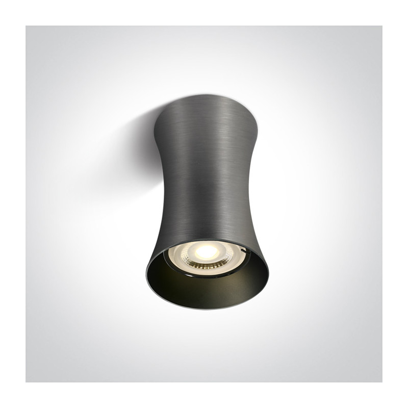 12105F/MG szara oprawa sufitowa z oprawką GU10 MR16 10W