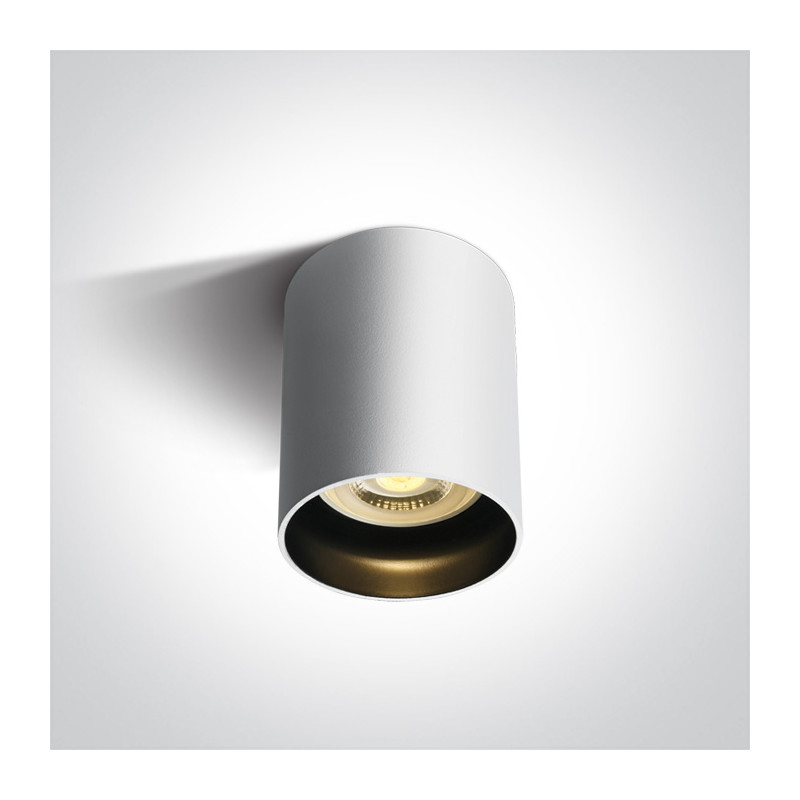 12105N/W biała oprawa sufitowa z czarnym odbłyśnikiem i oprawką GU10 MR16 10W