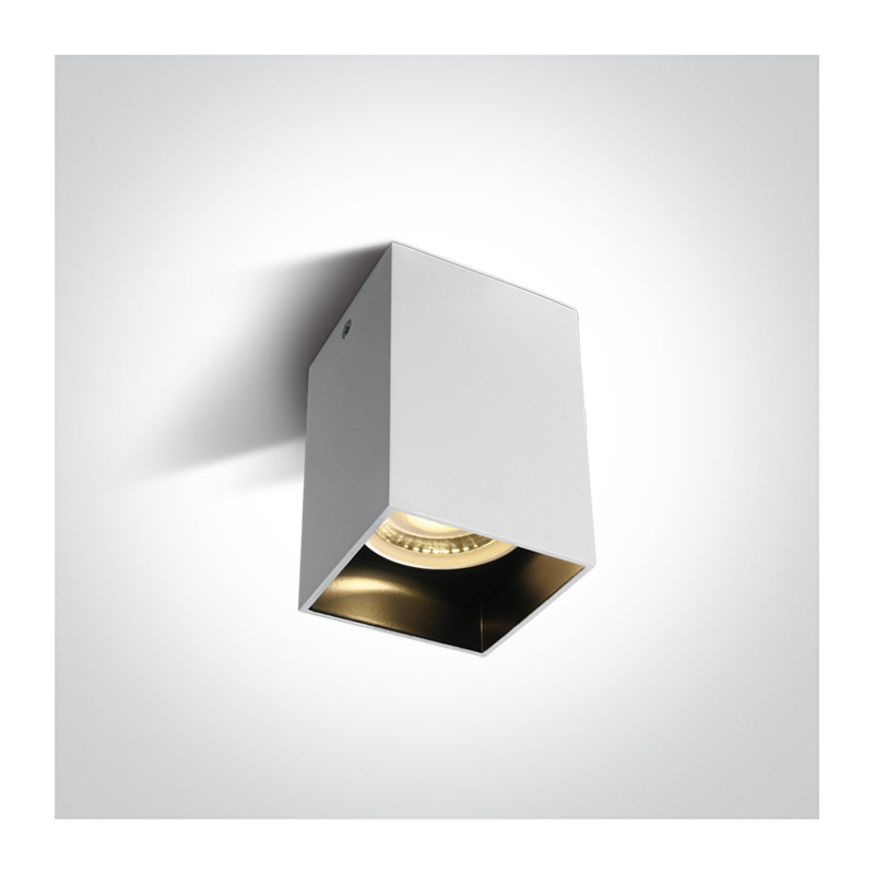 12105NA/W biała oprawa sufitowa z czarnym odbłyśnikiem i oprawką GU10 MR16 10W