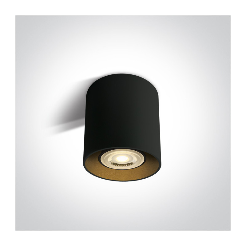 12105T/B czarna oprawa sufitowa z oprawką GU10 MR16 10W