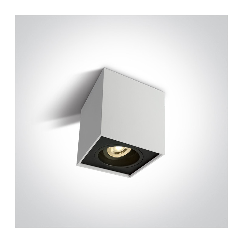 12105YA/W biała oprawa sufitowa z oprawką GU10 MR16 10W