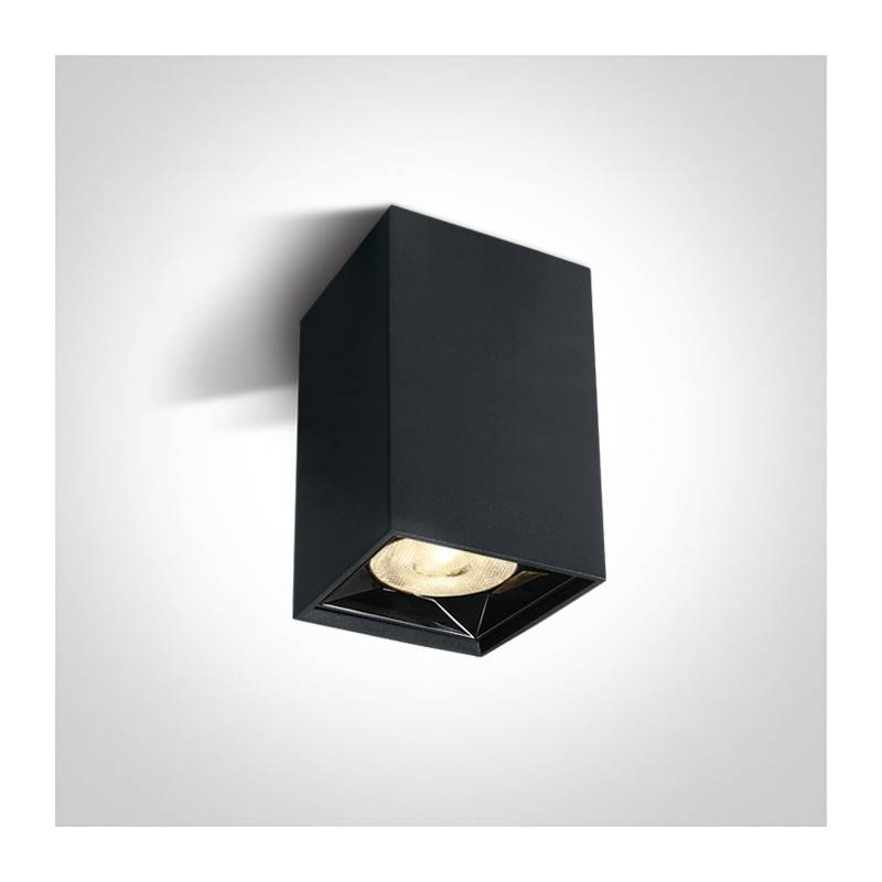 12106B/B/W czarna oprawa sufitowa z odbłyśnikiem ciemny chrom COB LED 3000K 6W nieściemnialny zasilacz LED w zestawie