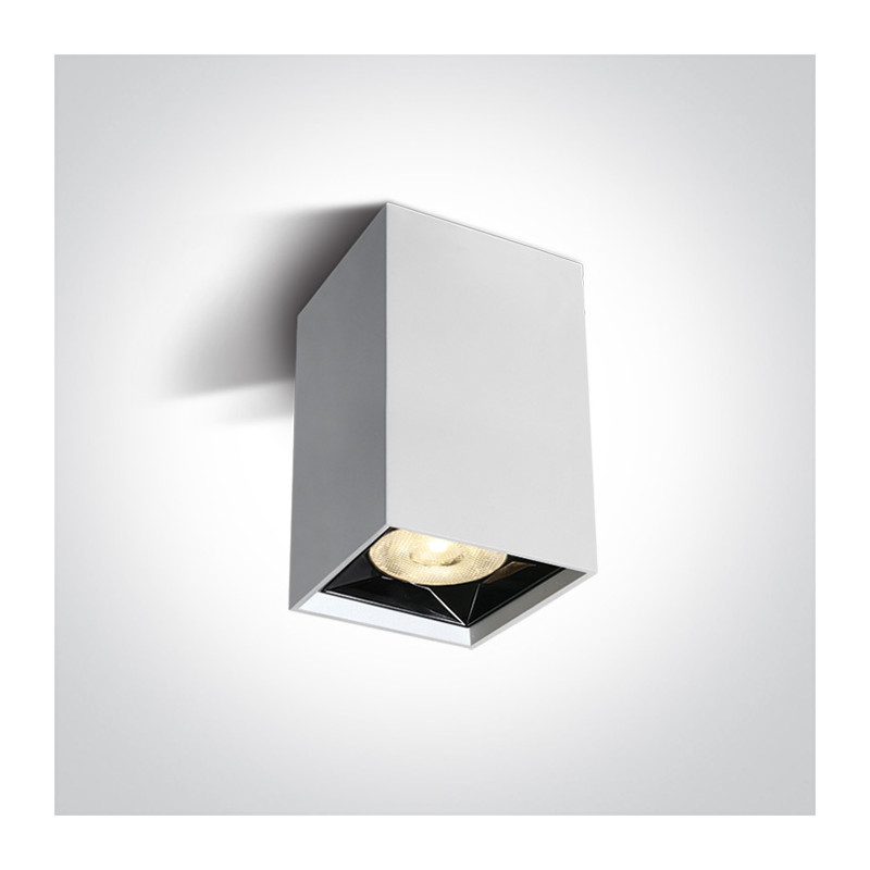 12106B/W/W biała oprawa sufitowa z odbłyśnikiem ciemny chrom COB LED 3000K 6W nieściemnialny zasilacz LED w zestawie