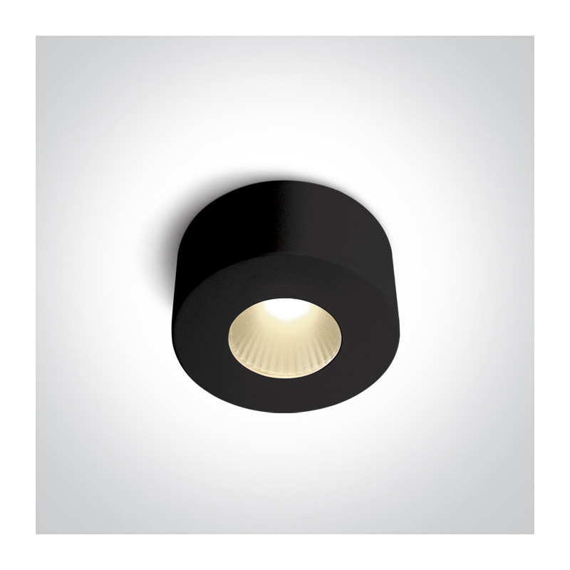 12107V/B/W czarna oprawa sufitowa AC LED 3000K 7W