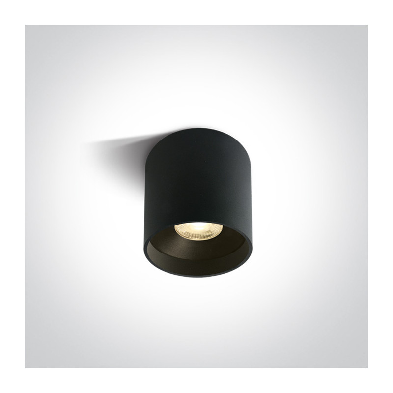 12108C/B/W czarna oprawa sufitowa COB LED 3000K 8W nieściemnialny zasilacz LED w zestawie