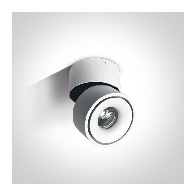 12109LA/W/W biała regulowana oprawa sufitowa COB LED 3000K 9W nieściemnialny zasilacz LED w zestawie