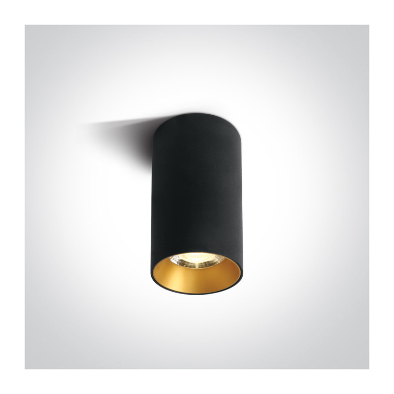 12115A/B/W czarny cylinder COB LED 3000K 15W nieściemnialny zasilacz LED w zestawie