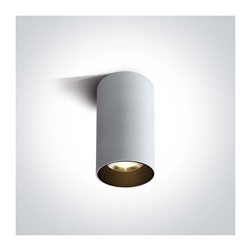 12115A/W/W biały cylinder COB LED 3000K 15W nieściemnialny zasilacz LED w zestawie