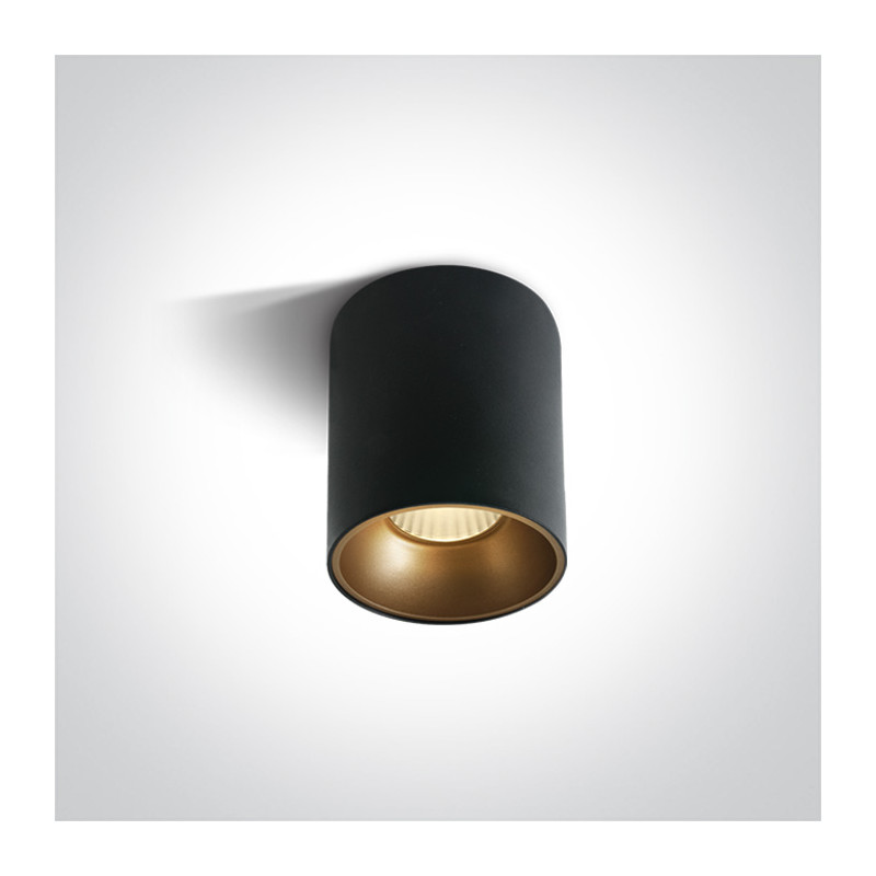 12120Z/B/W czarny cylinder COB LED 3000K 20W + czarny & mosiężny odbłyśnik w komplecie nieściemnialny zasilacz LED w zestawie