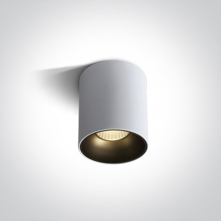 12120Z/W/W biały cylinder COB LED 3000K 20W + czarny & mosiężny odbłyśnik w komplecie nieściemnialny zasilacz LED w zestawie