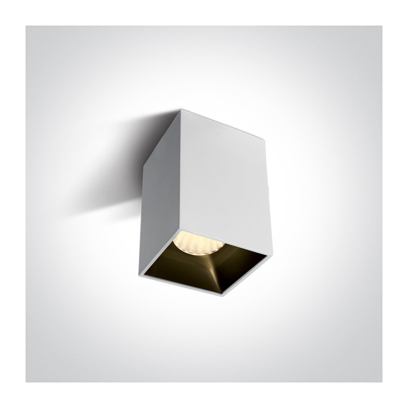 12120ZA/W/W biała oprawa sufitowa COB LED 3000K 20W + czarny & mosiężny odbłyśnik w komplecie nieściemnialny zasilacz LED w zest