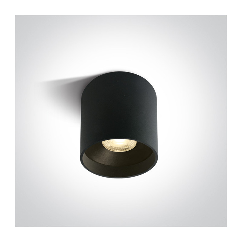 12122C/B/W czarny cylinder COB LED 3000K 22W nieściemnialny zasilacz LED w zestawie