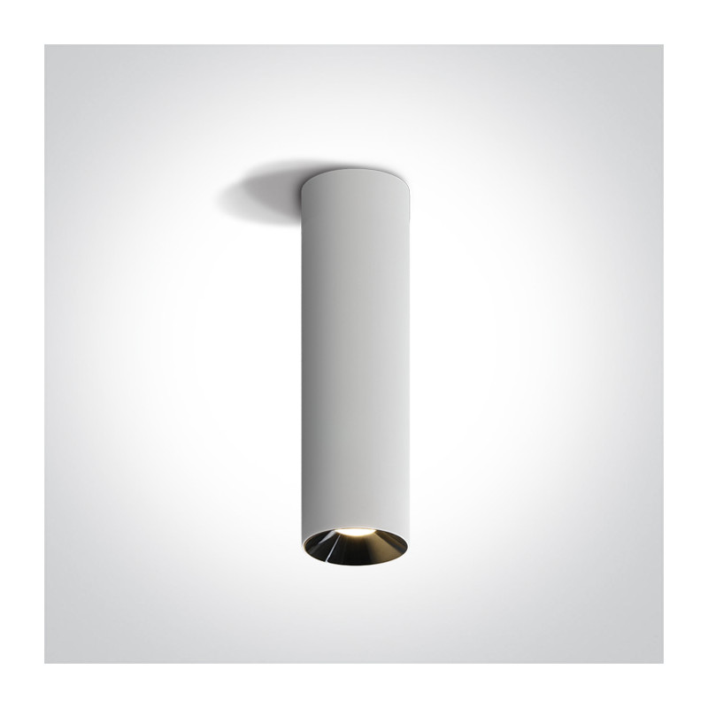 12124D/W/W biały cylinder COB LED 3000K 24W nieściemnialny zasilacz LED w zestawie