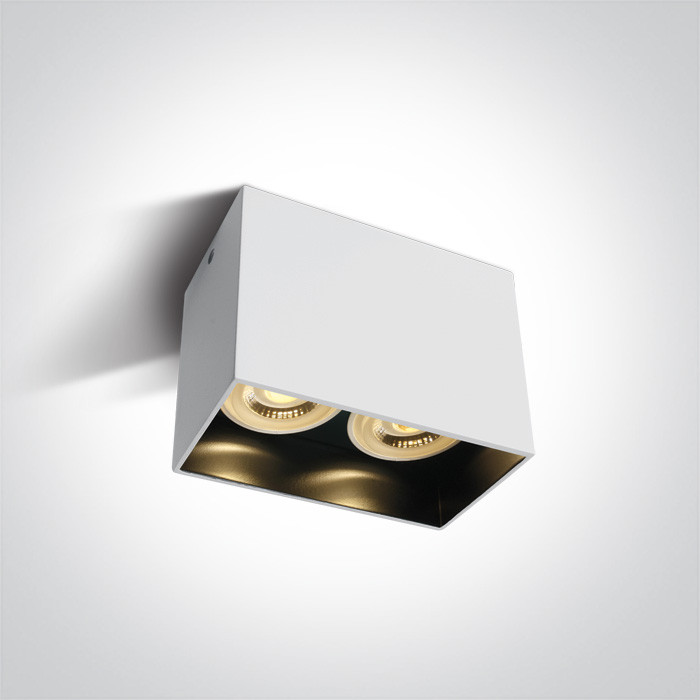 12205NA/W biała oprawa sufitowa z czarnym odbłyśnikiem i oprawką GU10 MR16 2x10W