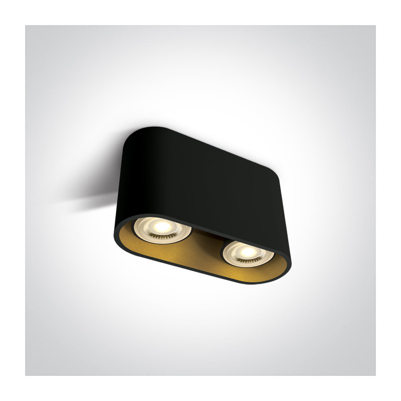 12205T/B czarna oprawa sufitowa z oprawką GU10 MR16 2x10W