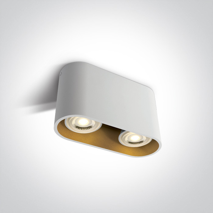 12205T/W biała oprawa sufitowa z oprawką GU10 MR16 2x10W