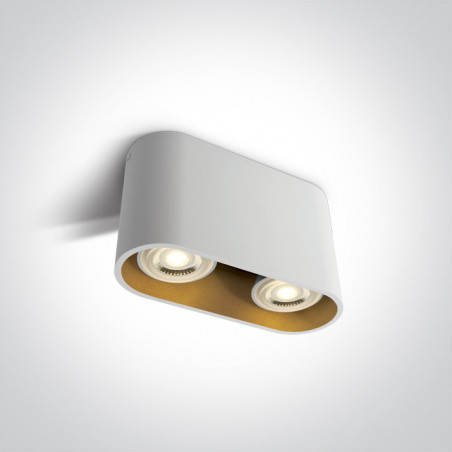 12205T/W biała oprawa sufitowa z oprawką GU10 MR16 2x10W