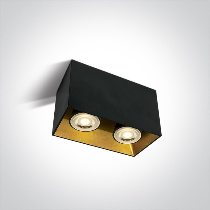 12205TA/B czarna oprawa sufitowa z oprawką GU10 MR16 2x10W