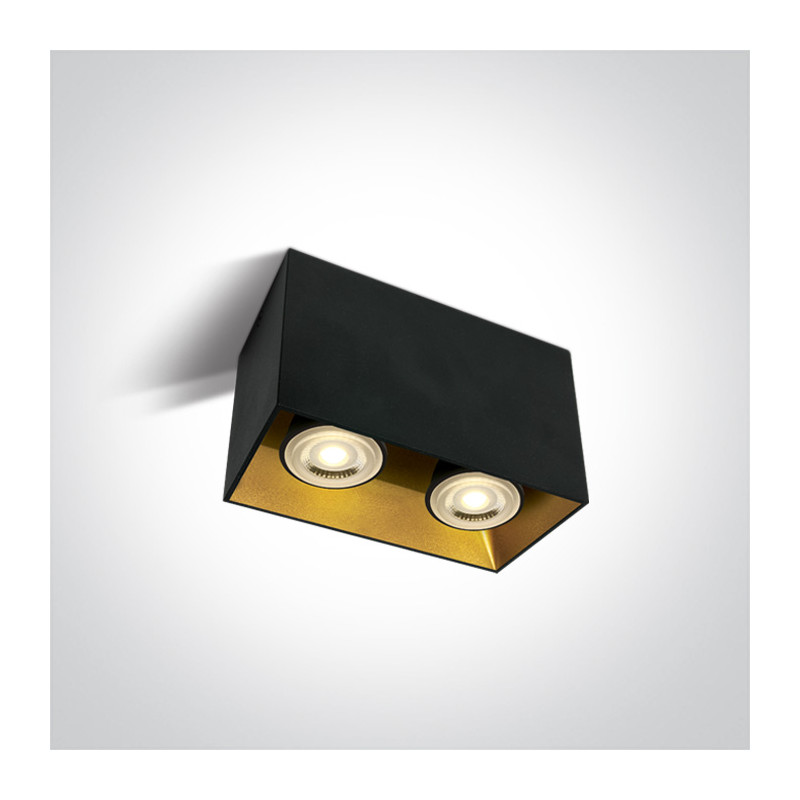 12205TA/B czarna oprawa sufitowa z oprawką GU10 MR16 2x10W